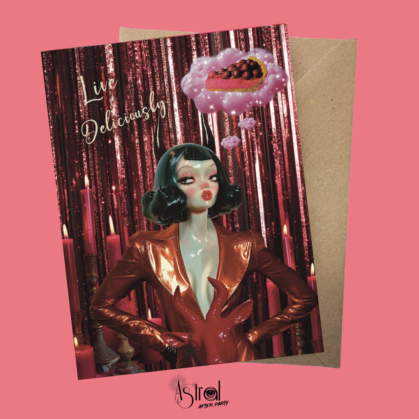 Glitter Devilette 2 Greetings Card