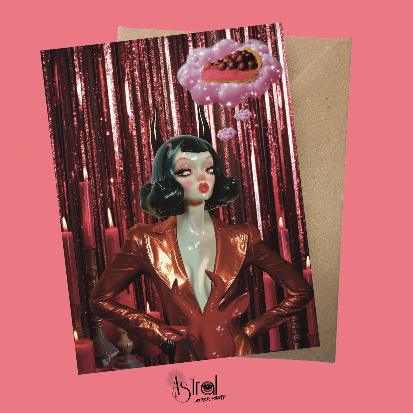 Glitter Devilette 2 Greetings Card