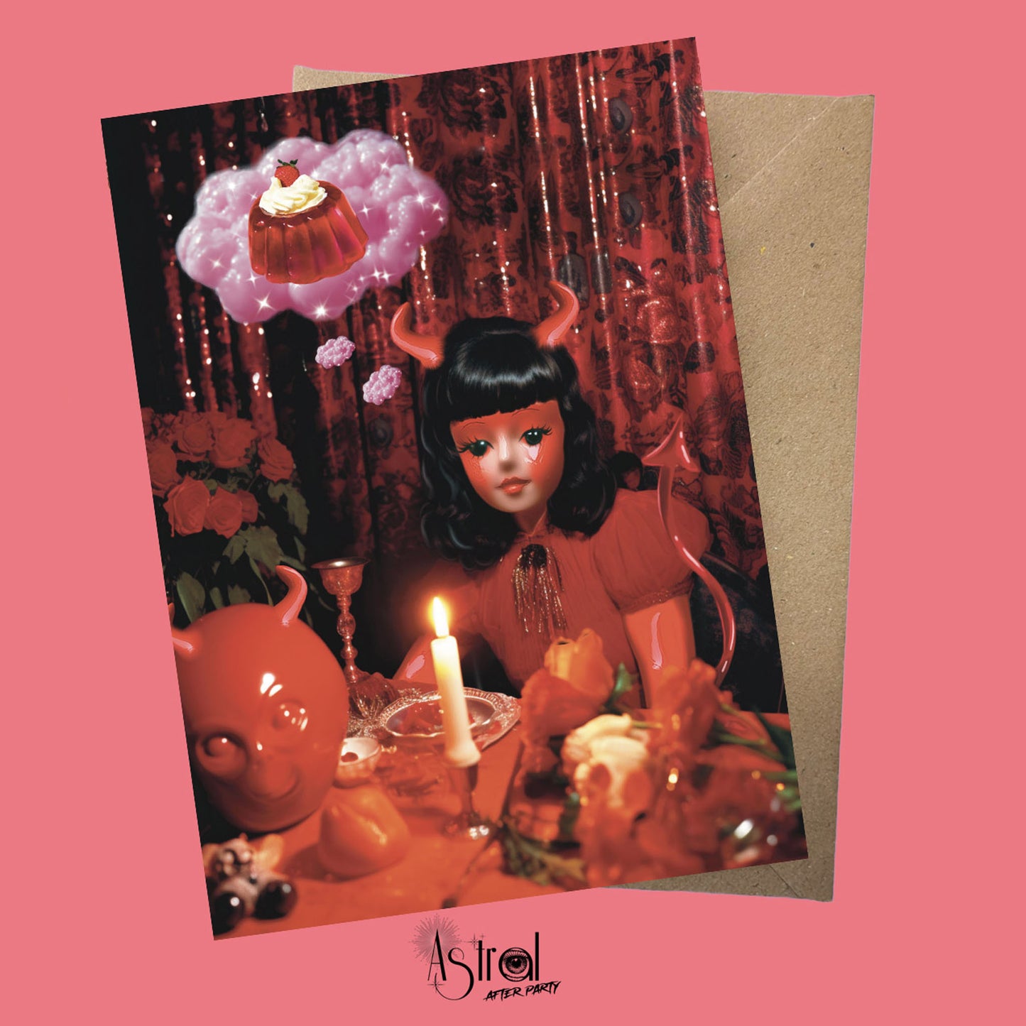 Glitter Devilette Greetings Card