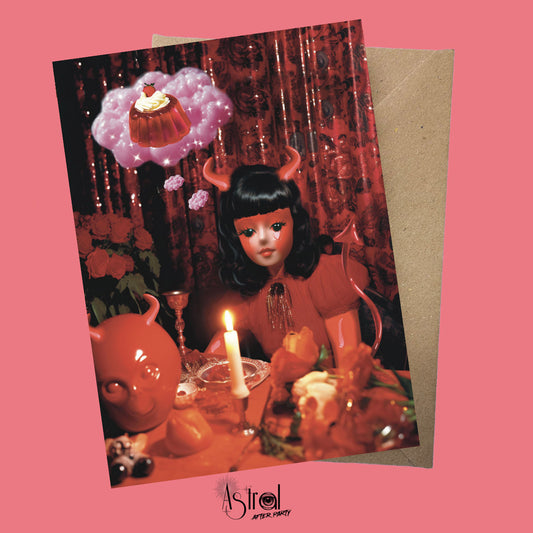 Glitter Devilette Greetings Card