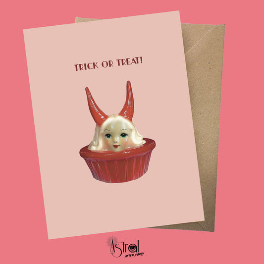 Trick or Treat Cherie Greetings Card