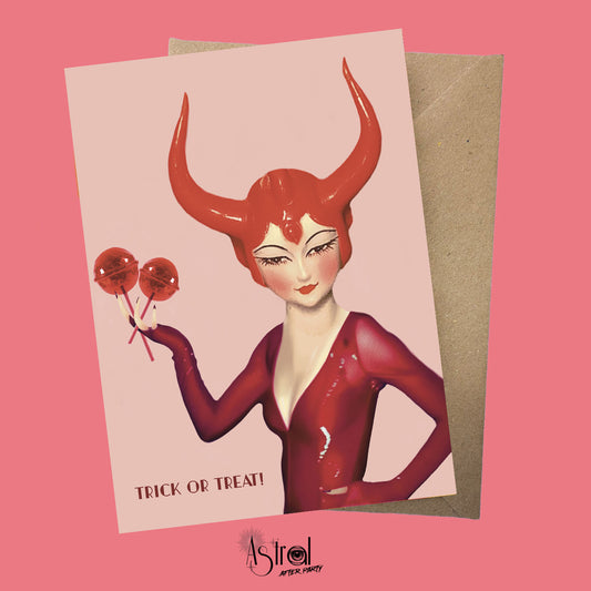Trick or Treat Lollipop Greetings Card