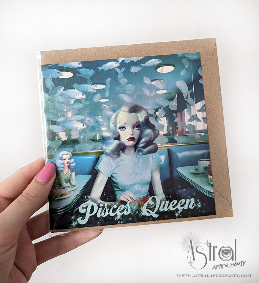 Pisces Queen Greetings Card