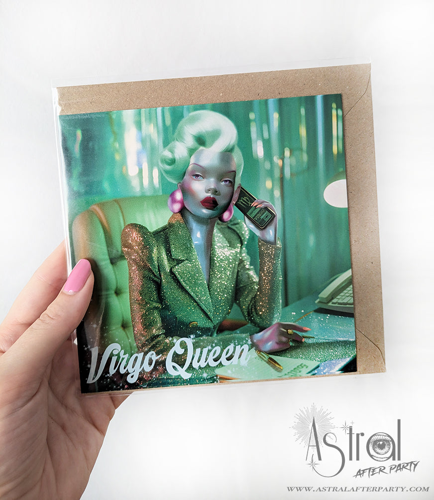 Virgo Queen Greetings Card