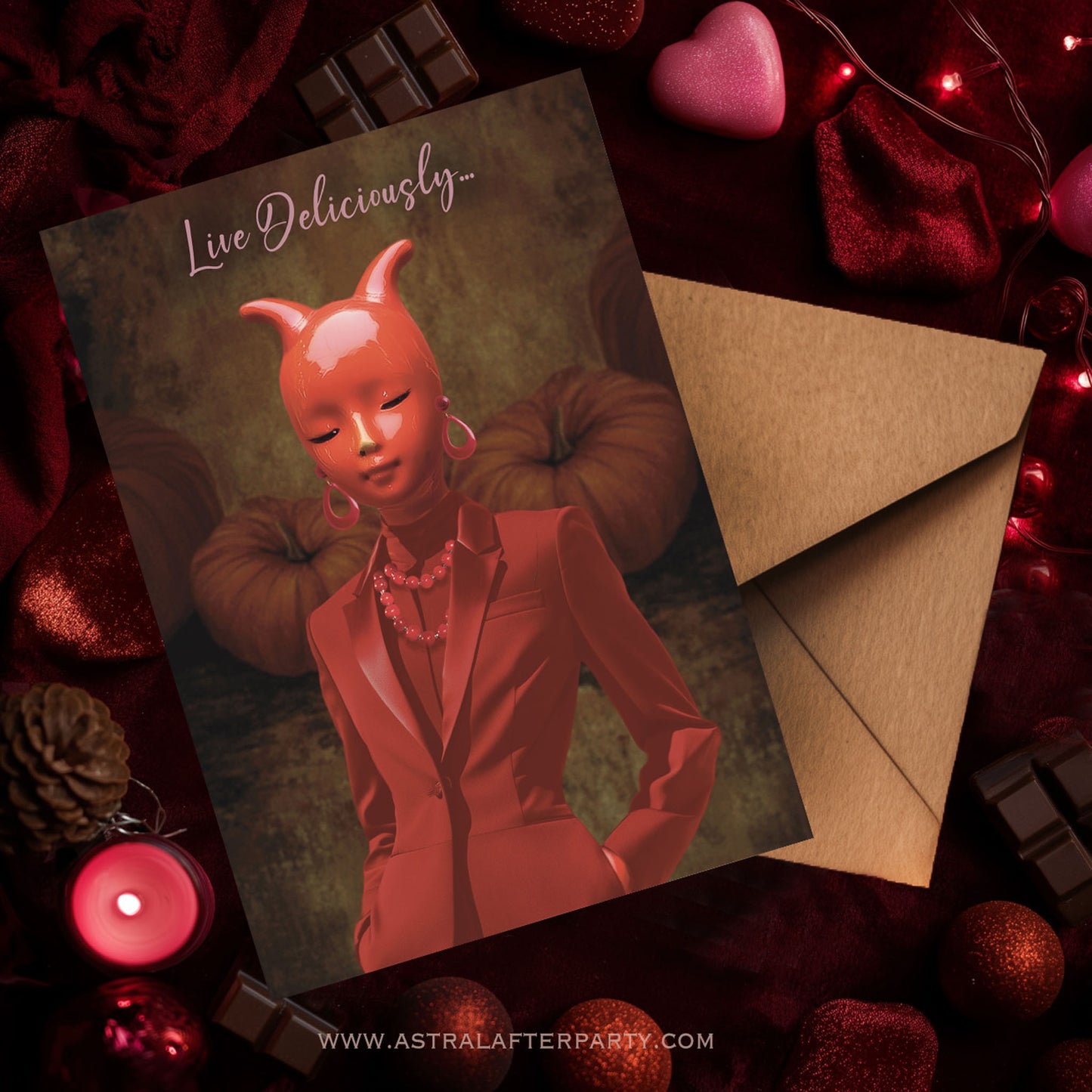 Devilette 3 Greetings Card