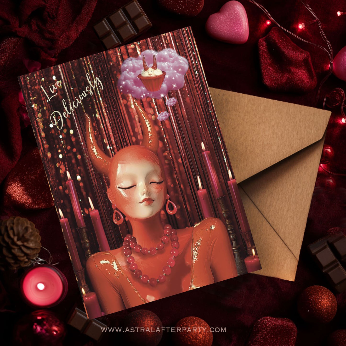 Glitter Devilette 1 Greetings Card