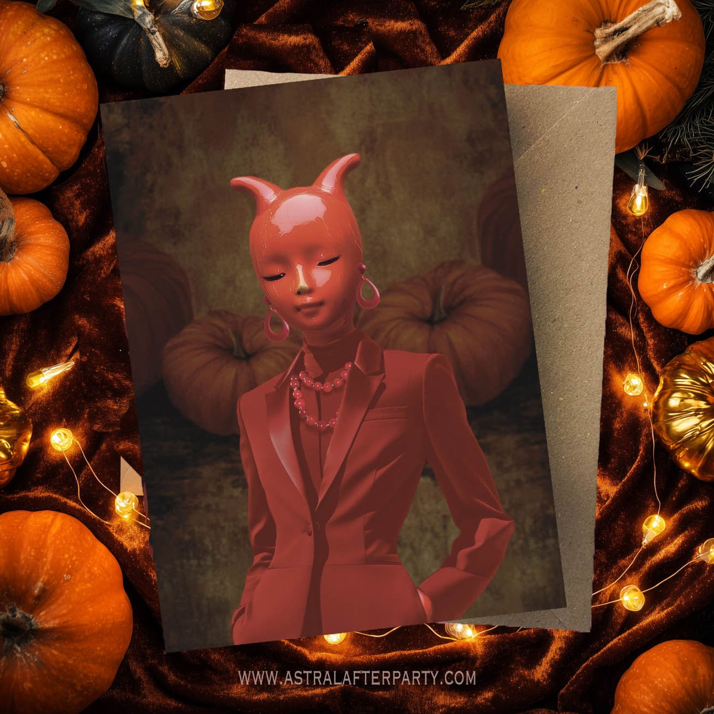 Devilette 3 Greetings Card