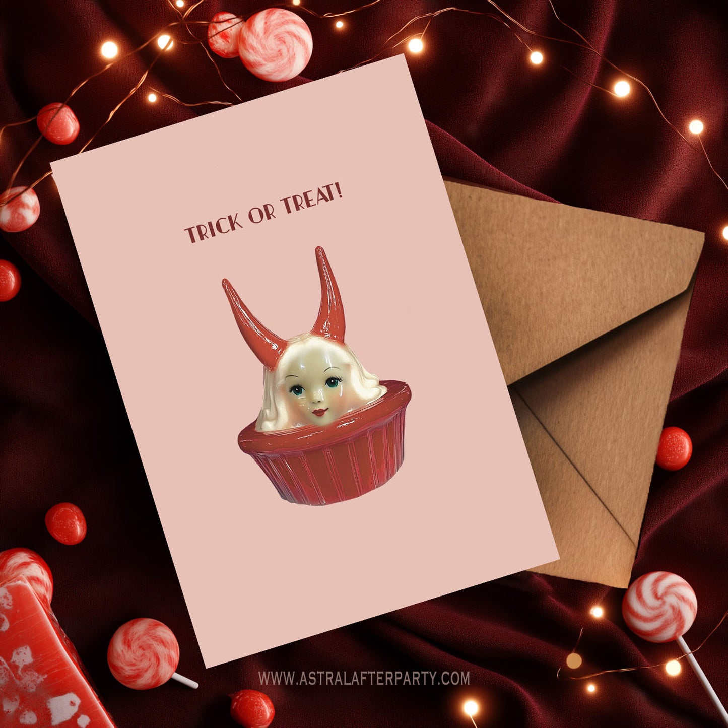 Trick or Treat Cherie Greetings Card