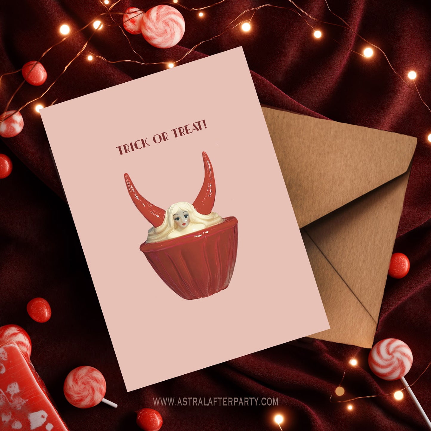 Trick or Treat Candy Greetings Card