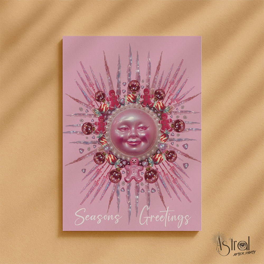 Vintage Bauble Sun Christmas Card