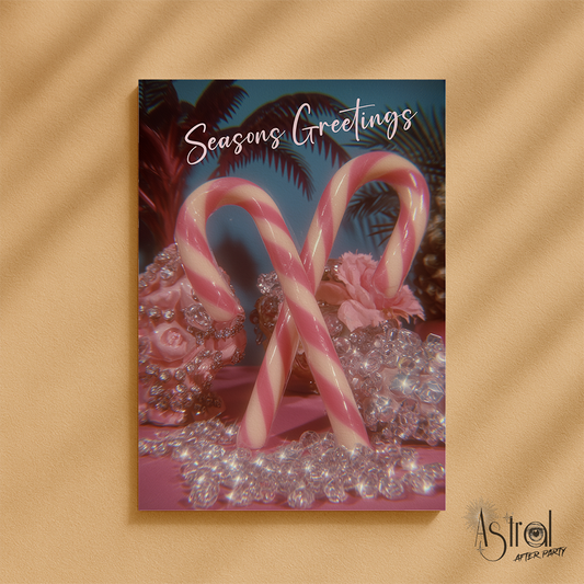 Retro Candy Cane Christmas Card 1