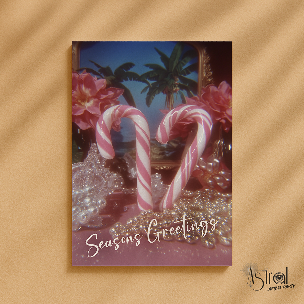 Retro Candy Cane Christmas Card 2