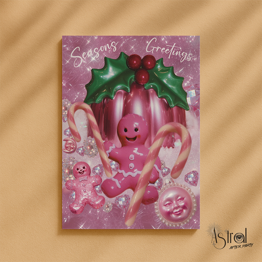 Retro Blancmange and Gingerbread Collage Christmas Card 3