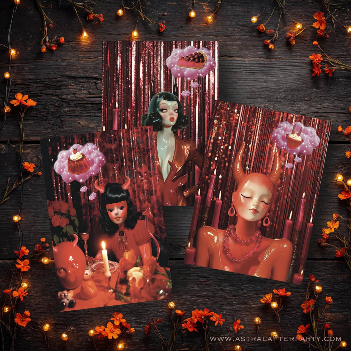 Glitter Devilette 2 Greetings Card