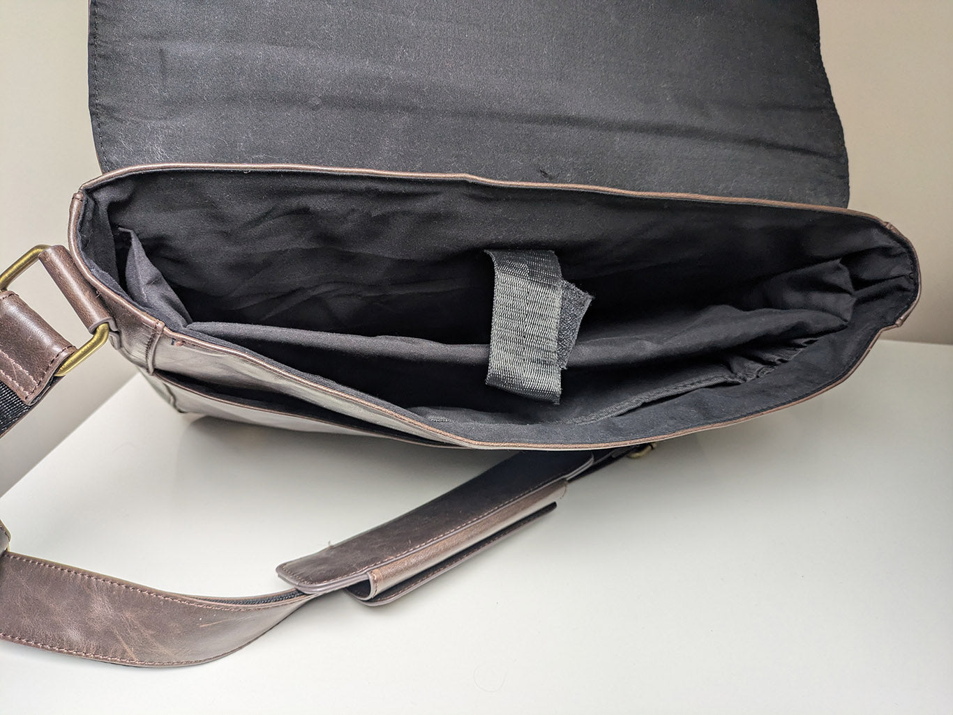 Hand-Painted Sun Faux Leather Messenger Bag: Vintage Celestial Art