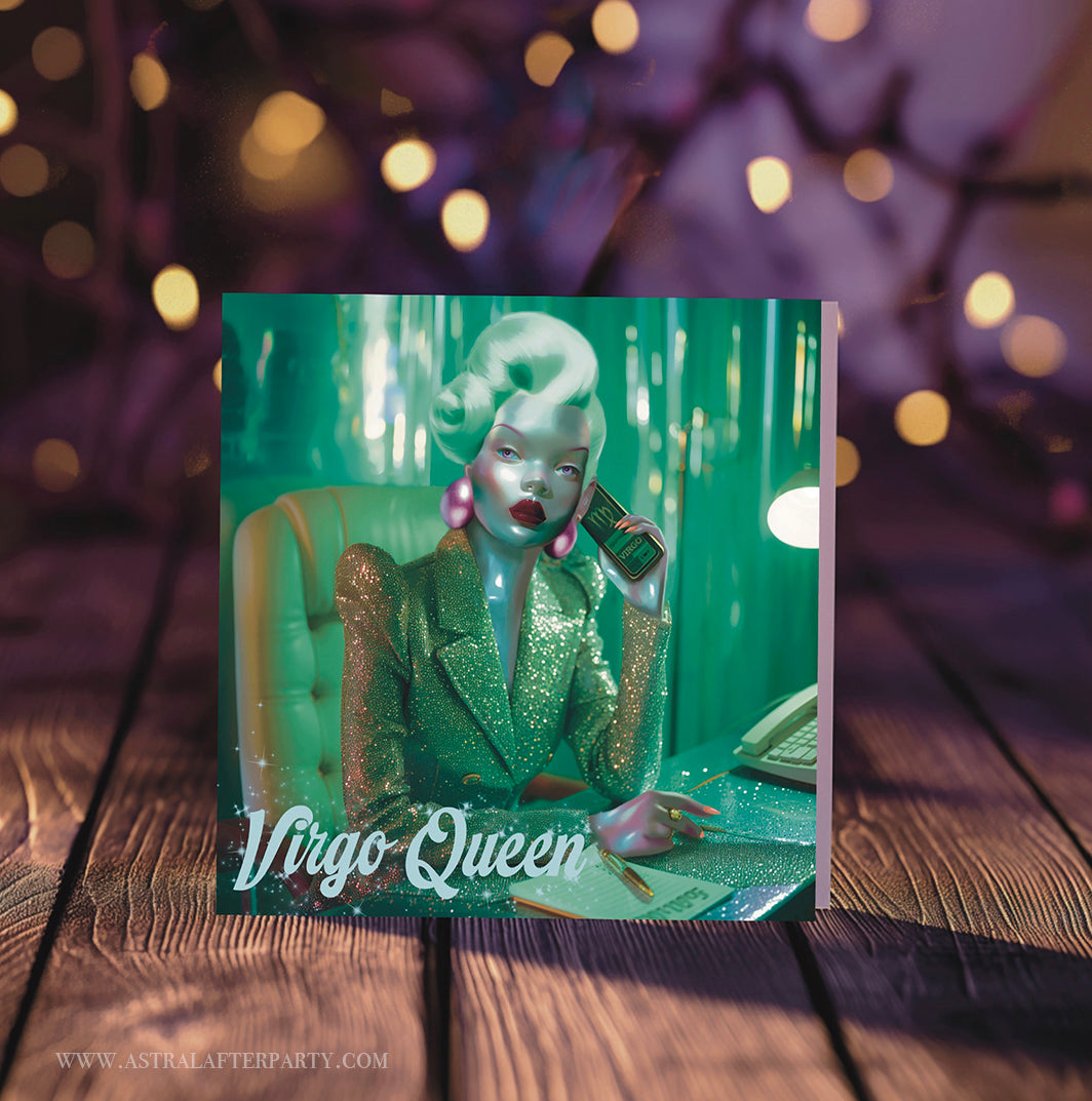 Virgo Queen Greetings Card