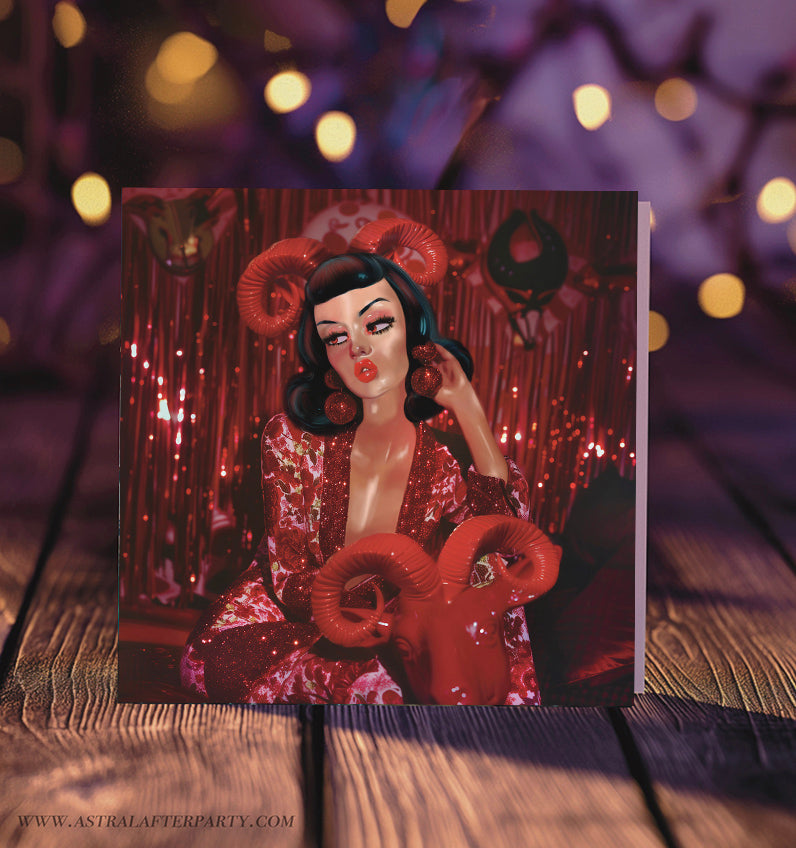 Aries Queen Greetings Card