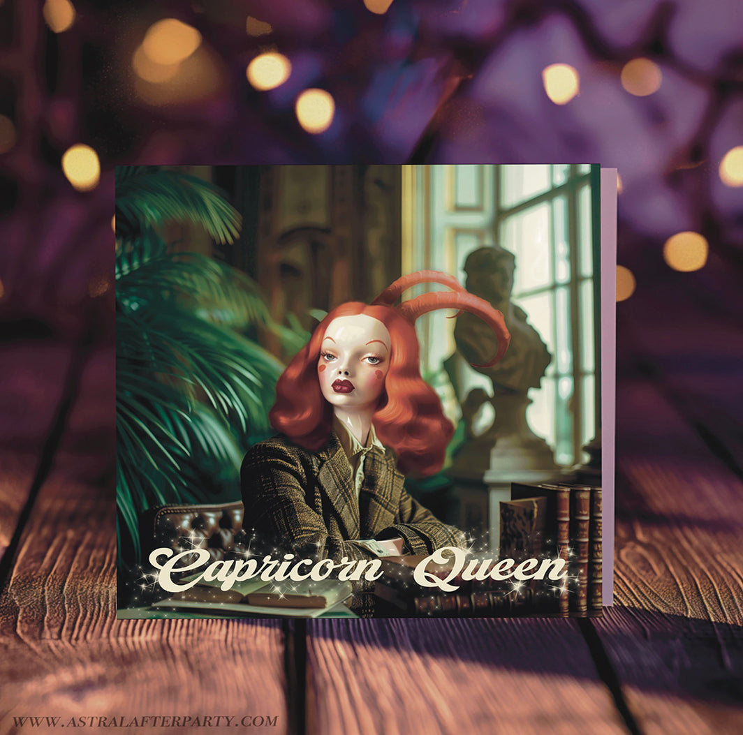 Capricorn Queen Greetings Card