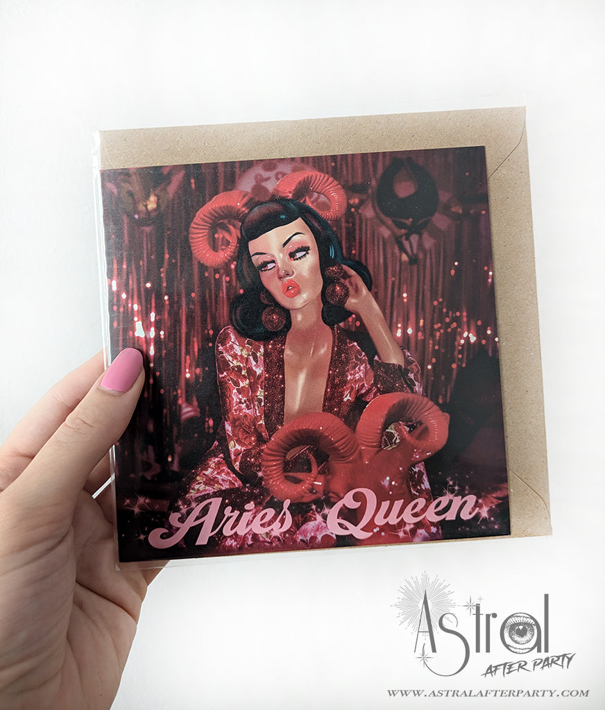 Aries Queen Greetings Card