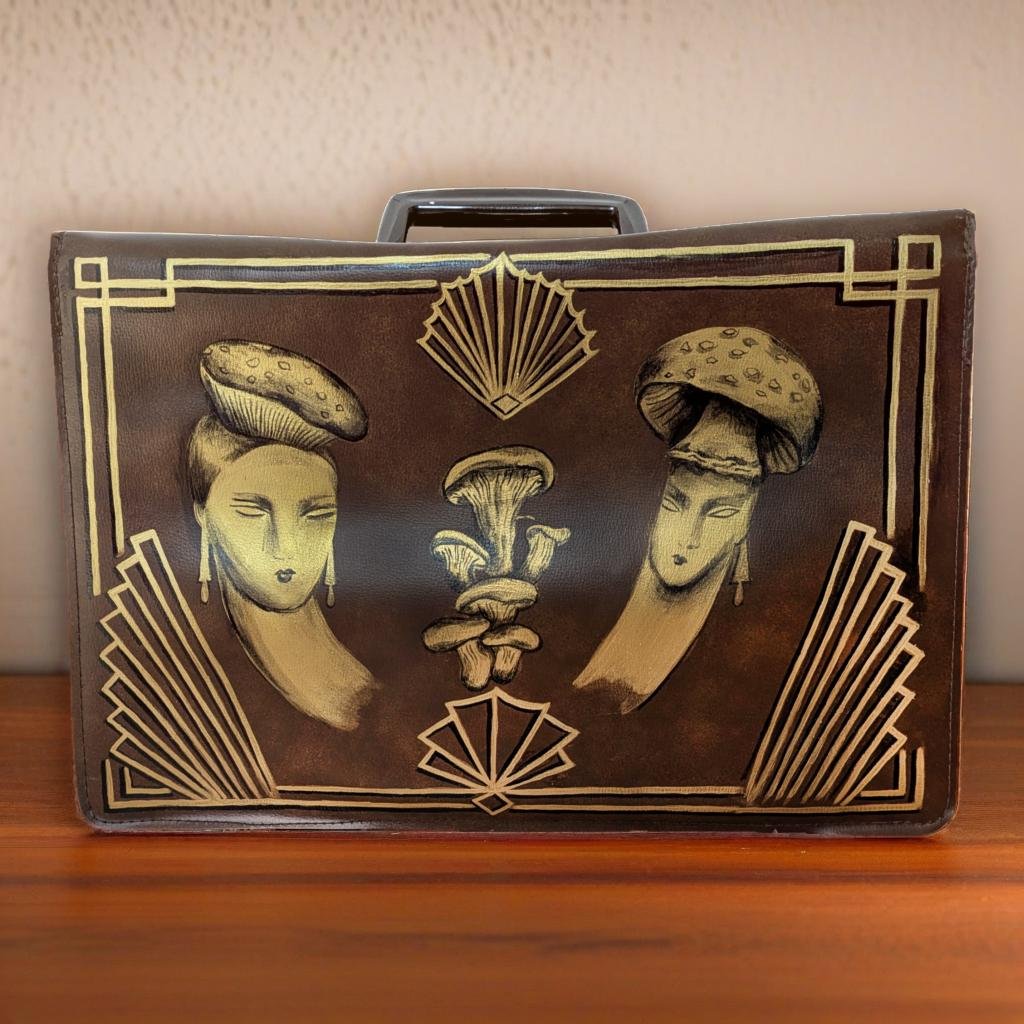 Art Deco Mushroom Vintage Brief Case