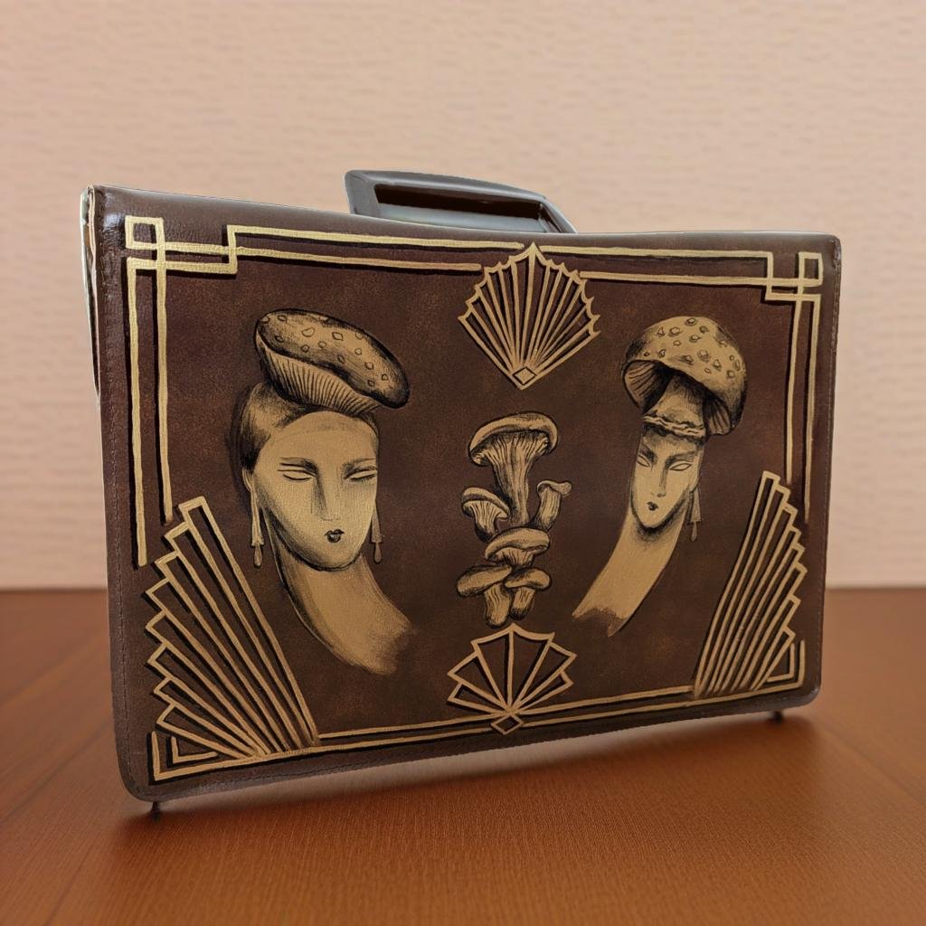Art Deco Mushroom Vintage Brief Case