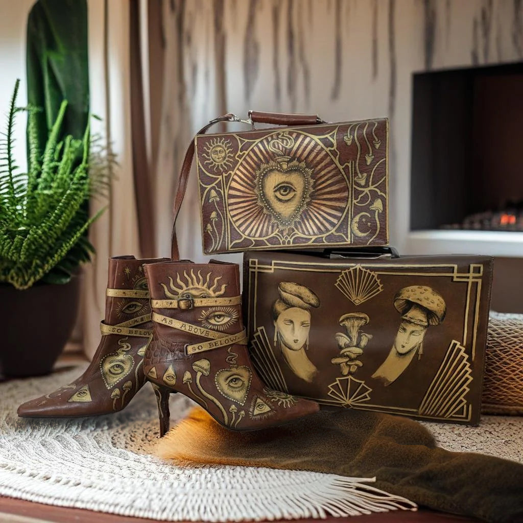 Art Deco Mushroom Vintage Brief Case