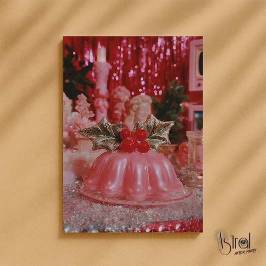 Retro Pink Dessert Christmas Card 1