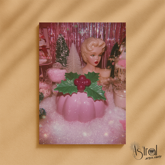 Retro Pink Dessert Christmas Card 3