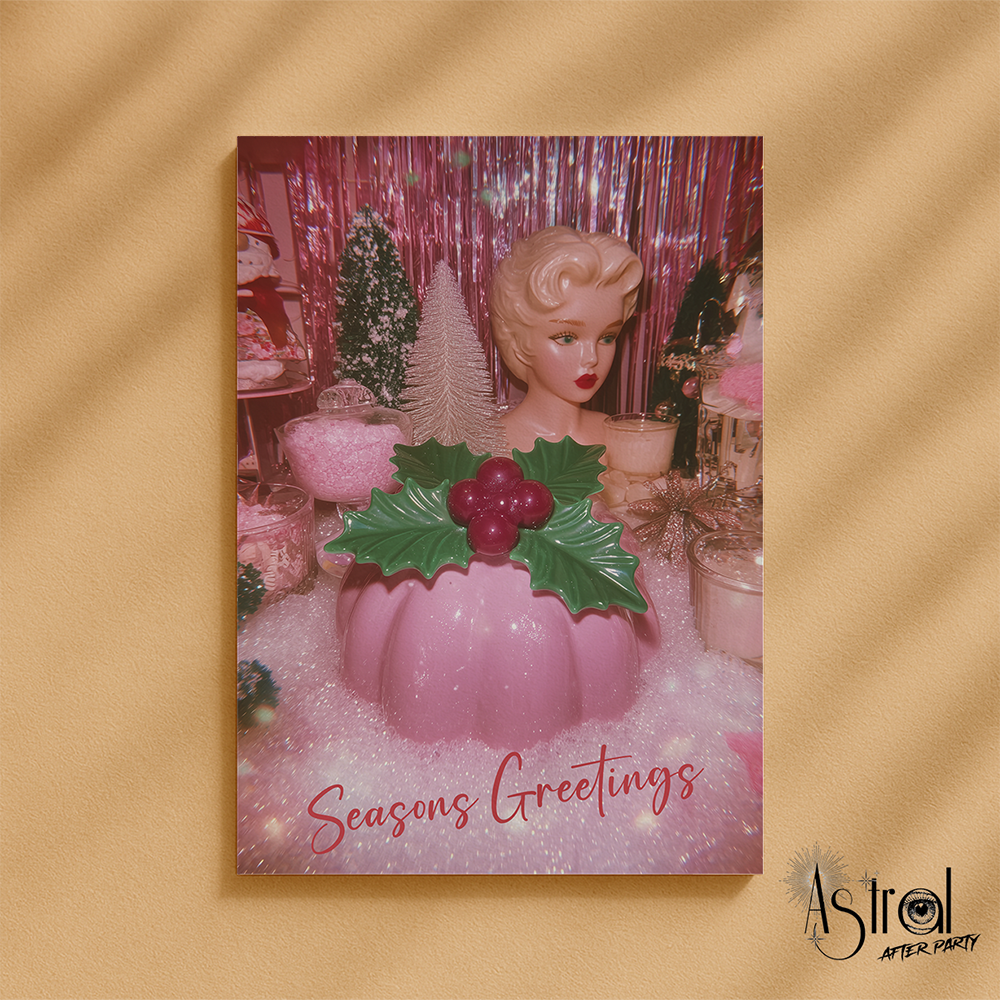 Retro Pink Dessert Christmas Card 3