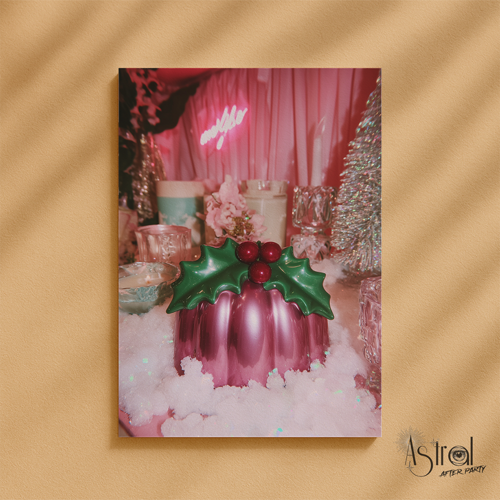 Retro Pink Dessert Christmas Card 4