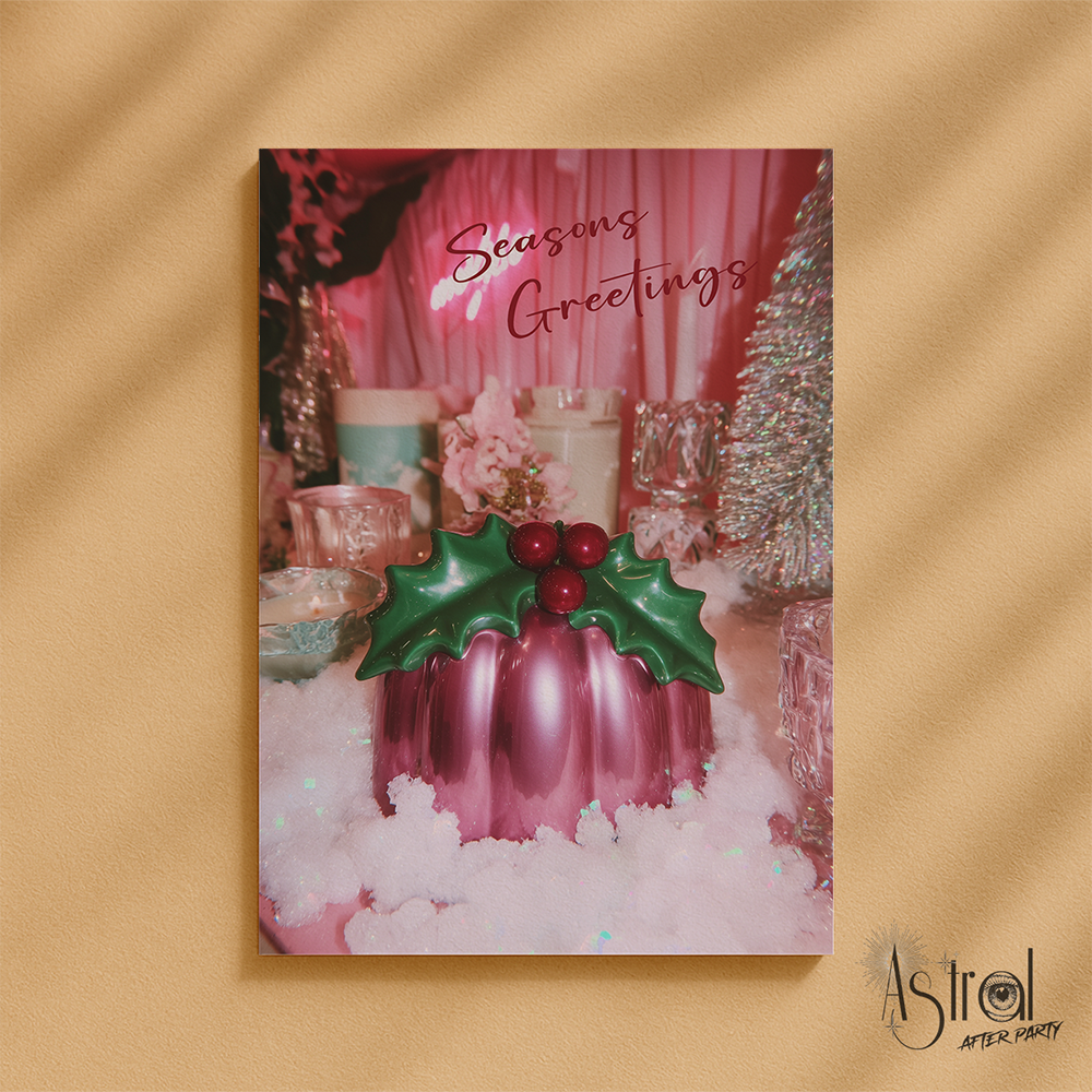 Retro Pink Dessert Christmas Card 4