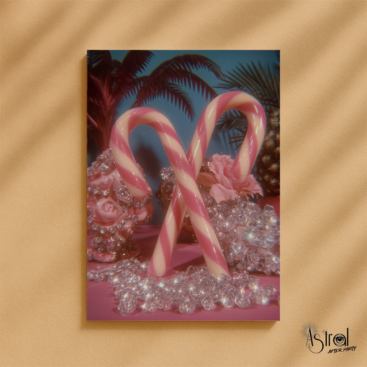 Retro Candy Cane Christmas Card 1