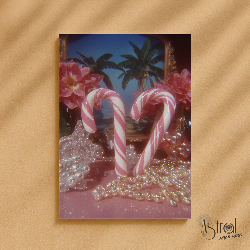 Retro Candy Cane Christmas Card 2