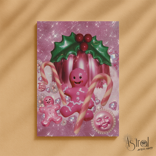 Retro Blancmange and Gingerbread Collage Christmas Card 3