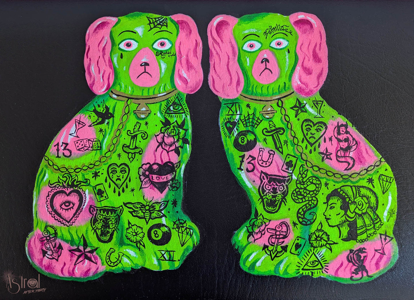 Neon Chintz Punk Dogs Briefcase