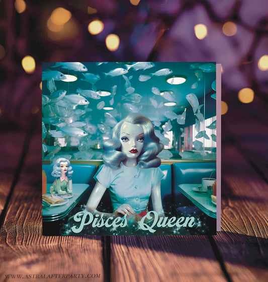 Pisces Queen Greetings Card